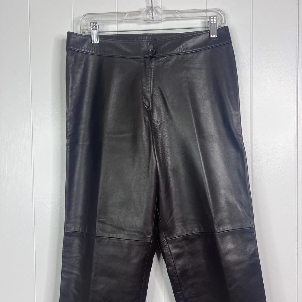 Vintage Lyn Made in Canada Chocolate‎ Brown 100% Leather Fully Lined Pants SZ 10